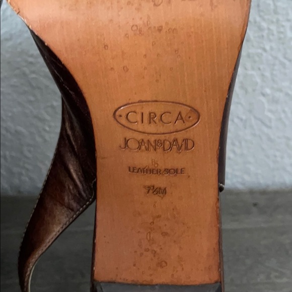 Circa Joan & David Brown Leather Heels 7.5M - Picture 6 of 11